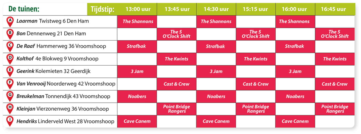 Speelschema 2026